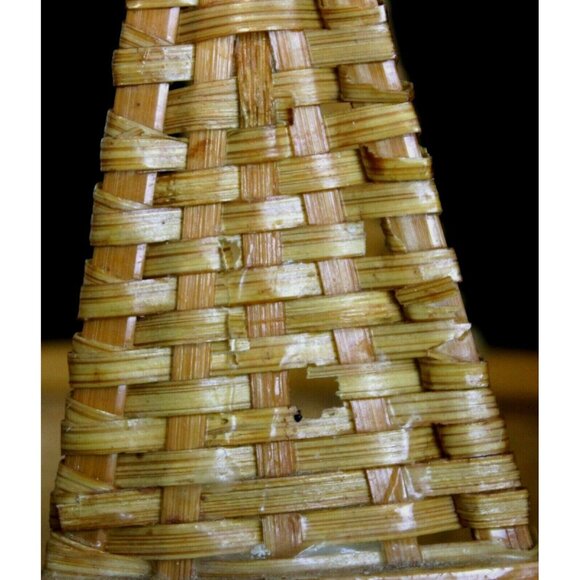 Vtg 1970s Natural Woven Small Duck Basket Tan Chicken Bird Country Farmhouse - Picture 11 of 12